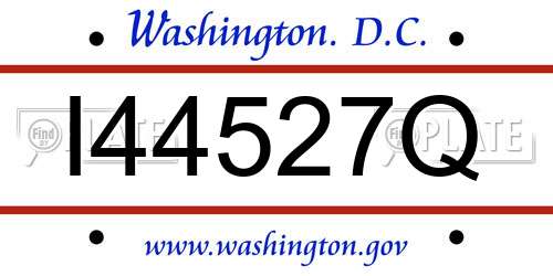 I44527Q District Of Columbia License Plate