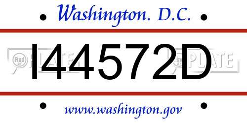 I44572D District Of Columbia License Plate