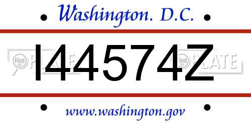 I44574Z District Of Columbia License Plate