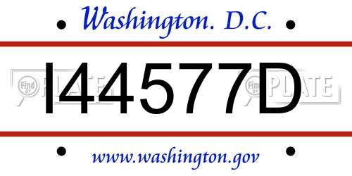 I44577D District Of Columbia License Plate
