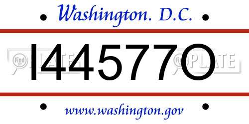 I44577O District Of Columbia License Plate