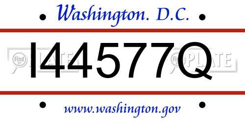 I44577Q District Of Columbia License Plate