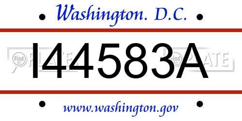 I44583A District Of Columbia License Plate