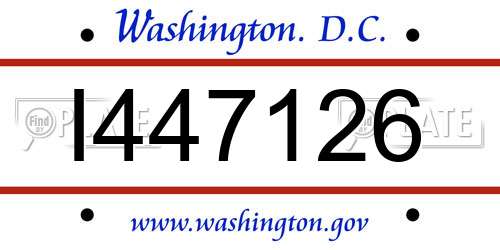 I447126 District Of Columbia License Plate