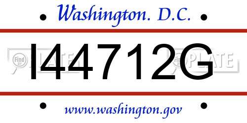 I44712G District Of Columbia License Plate