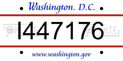 I447176 District Of Columbia License Plate