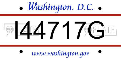 I44717G District Of Columbia License Plate