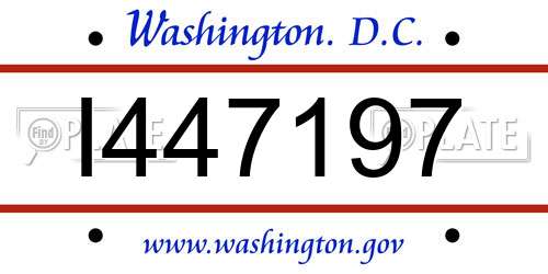 I447197 District Of Columbia License Plate