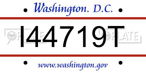 I44719T District Of Columbia License Plate