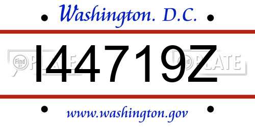 I44719Z District Of Columbia License Plate