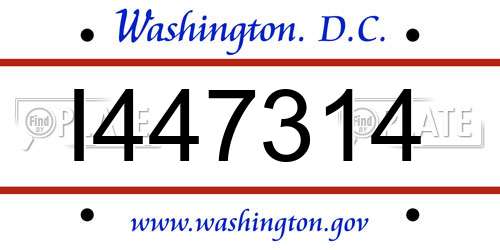 I447314 District Of Columbia License Plate