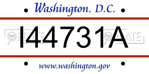 I44731A District Of Columbia License Plate