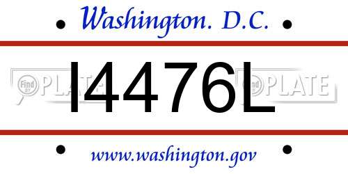 I4476L District Of Columbia License Plate