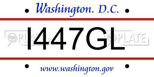 I447GL District Of Columbia License Plate