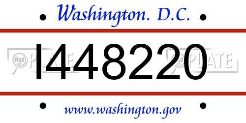 I448220 District Of Columbia License Plate