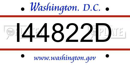 I44822D District Of Columbia License Plate