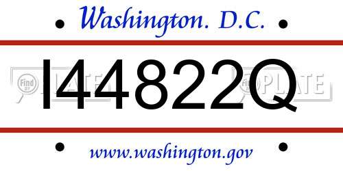I44822Q District Of Columbia License Plate
