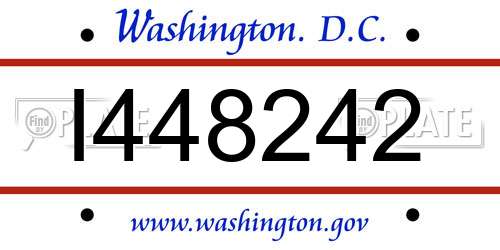 I448242 District Of Columbia License Plate