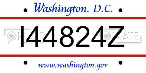 I44824Z District Of Columbia License Plate