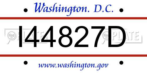 I44827D District Of Columbia License Plate