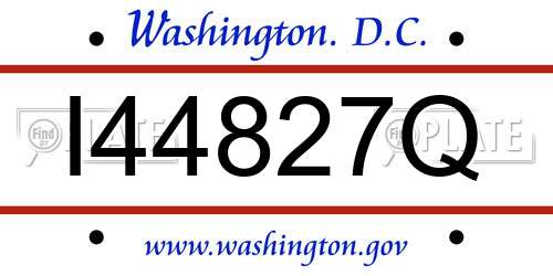 I44827Q District Of Columbia License Plate