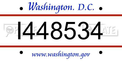 I448534 District Of Columbia License Plate