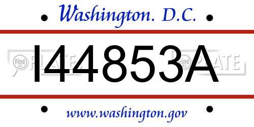 I44853A District Of Columbia License Plate
