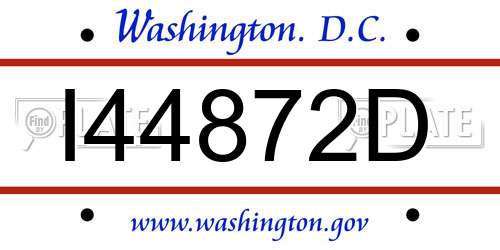I44872D District Of Columbia License Plate