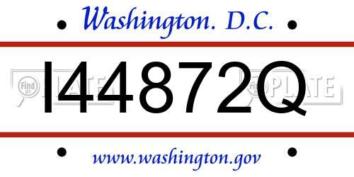 I44872Q District Of Columbia License Plate