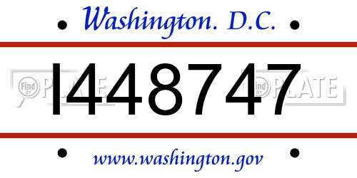 I448747 District Of Columbia License Plate