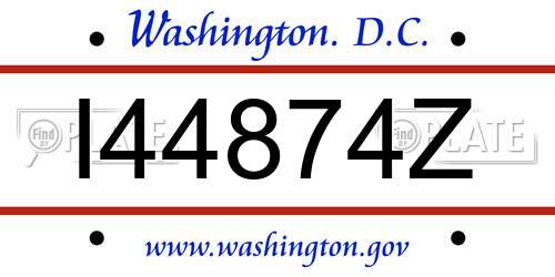 I44874Z District Of Columbia License Plate