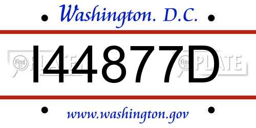 I44877D District Of Columbia License Plate