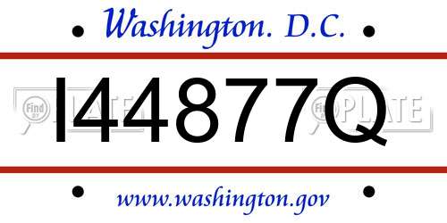 I44877Q District Of Columbia License Plate