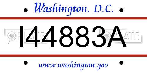 I44883A District Of Columbia License Plate