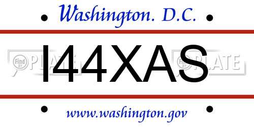 I44XAS District Of Columbia License Plate