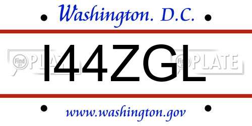 I44ZGL District Of Columbia License Plate