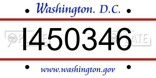 I450346 District Of Columbia License Plate