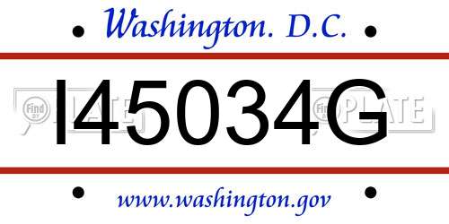 I45034G District Of Columbia License Plate