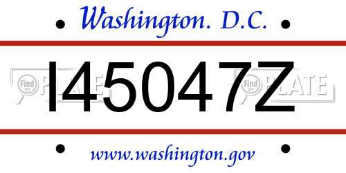 I45047Z District Of Columbia License Plate