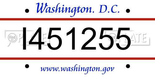 I451255 District Of Columbia License Plate