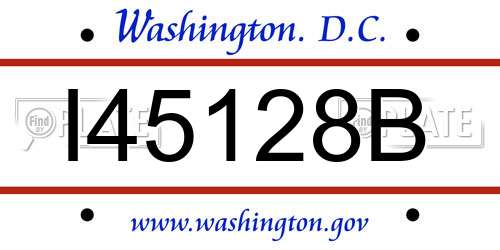 I45128B District Of Columbia License Plate