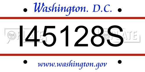 I45128S District Of Columbia License Plate