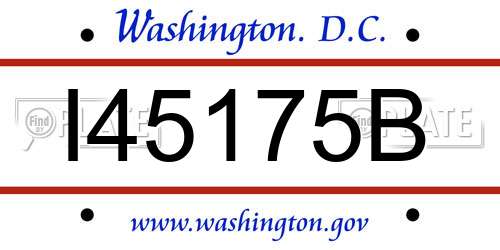 I45175B District Of Columbia License Plate