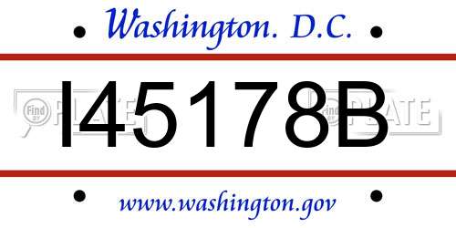 I45178B District Of Columbia License Plate