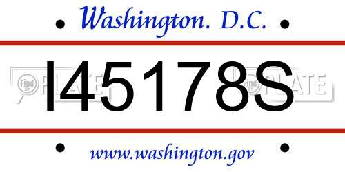 I45178S District Of Columbia License Plate