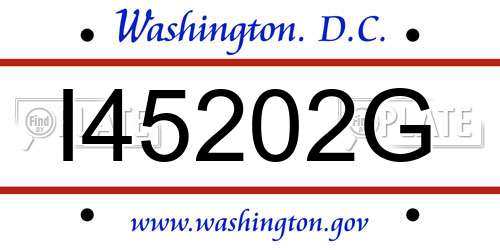 I45202G District Of Columbia License Plate