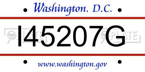 I45207G District Of Columbia License Plate
