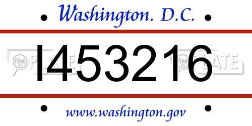 I453216 District Of Columbia License Plate