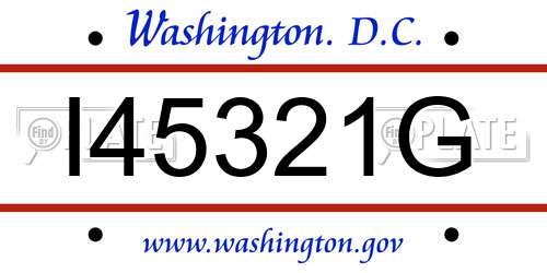 I45321G District Of Columbia License Plate