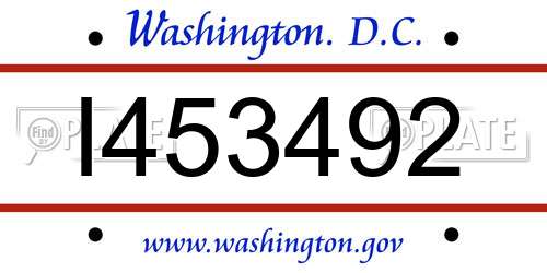 I453492 District Of Columbia License Plate